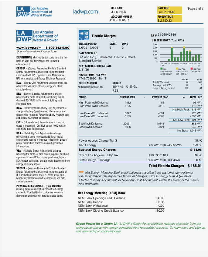 After utility bill, personal details redacted