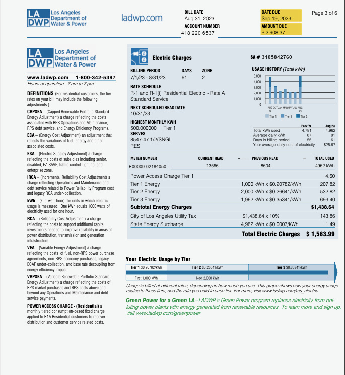 Before utility bill, personal details redacted